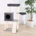 House de haute qualité Sisal Cat Tree House Grey Cat Furniture Pet Sratch Condo Post Tower